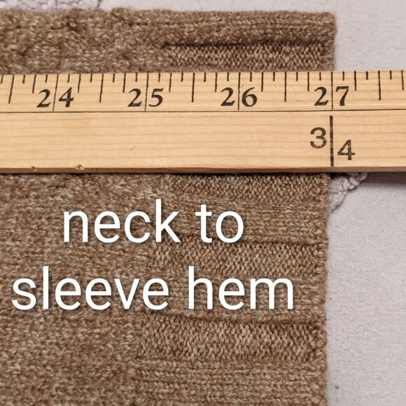 Y2K Women's Tan Camel Cropped Turtleneck Long-sleeved Sweater Sz M - Picture 8 of 10